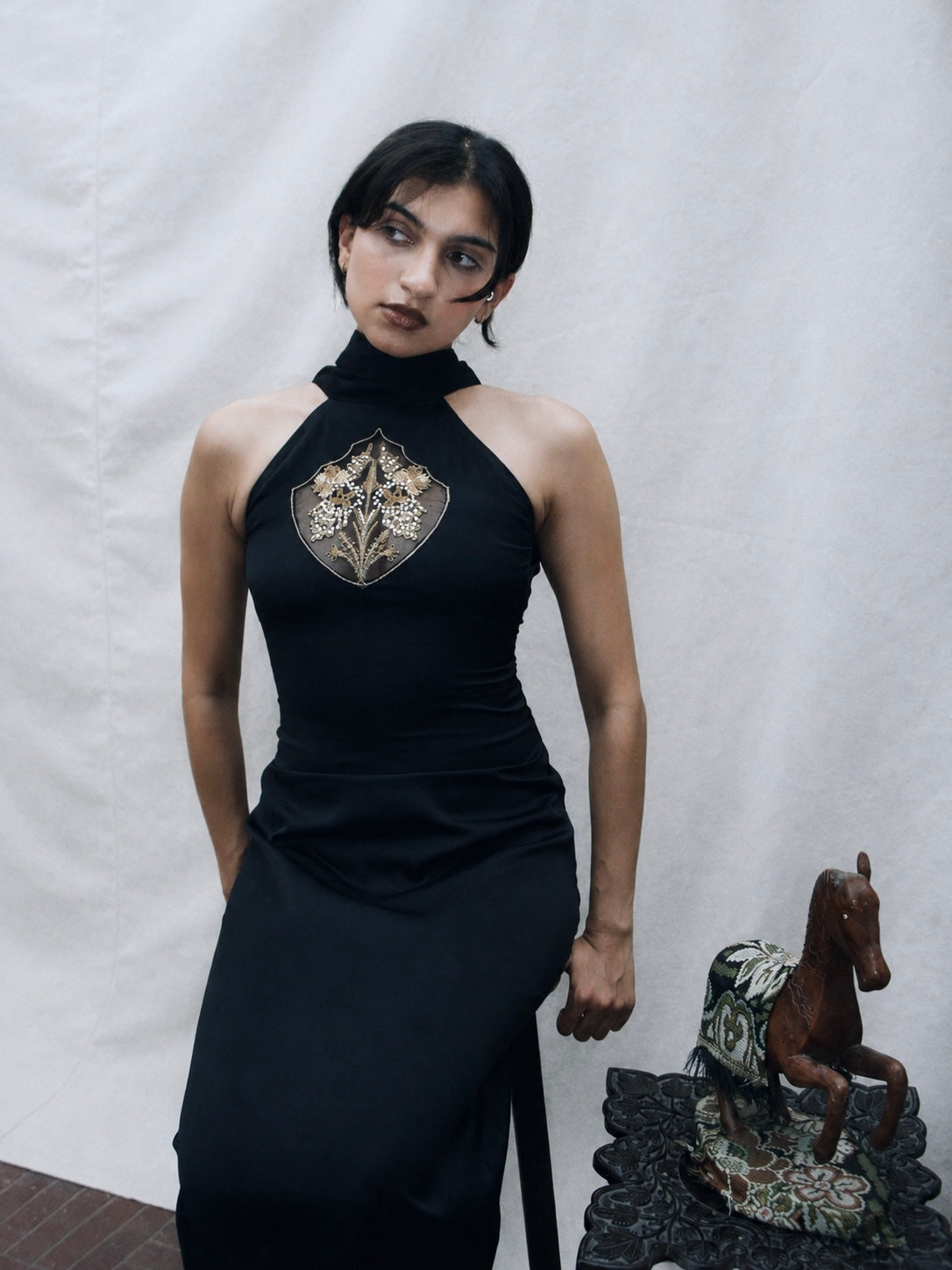 Jharoka Halter Neck Dress
