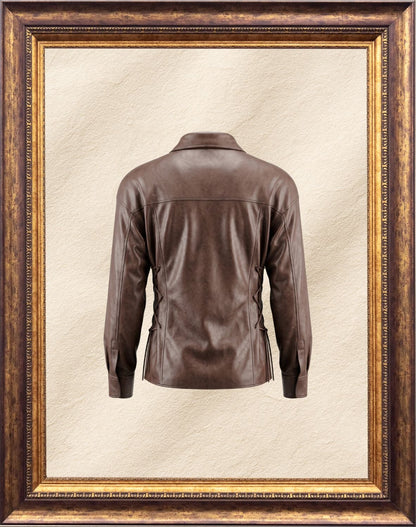 Vegan Leather Corset Shirt