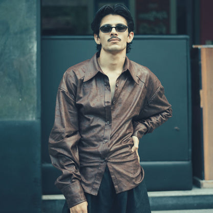 Vegan Leather Corset Shirt