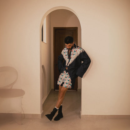 Spineflower Denim Shorts