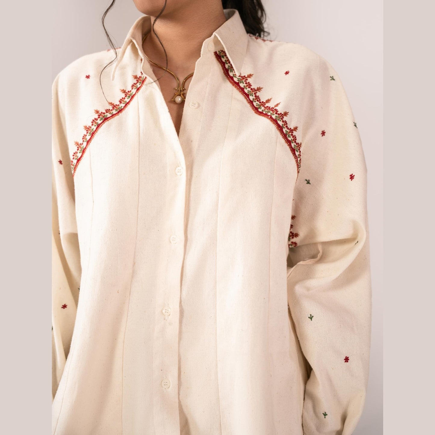Neelum Embroidered Panel Shirt