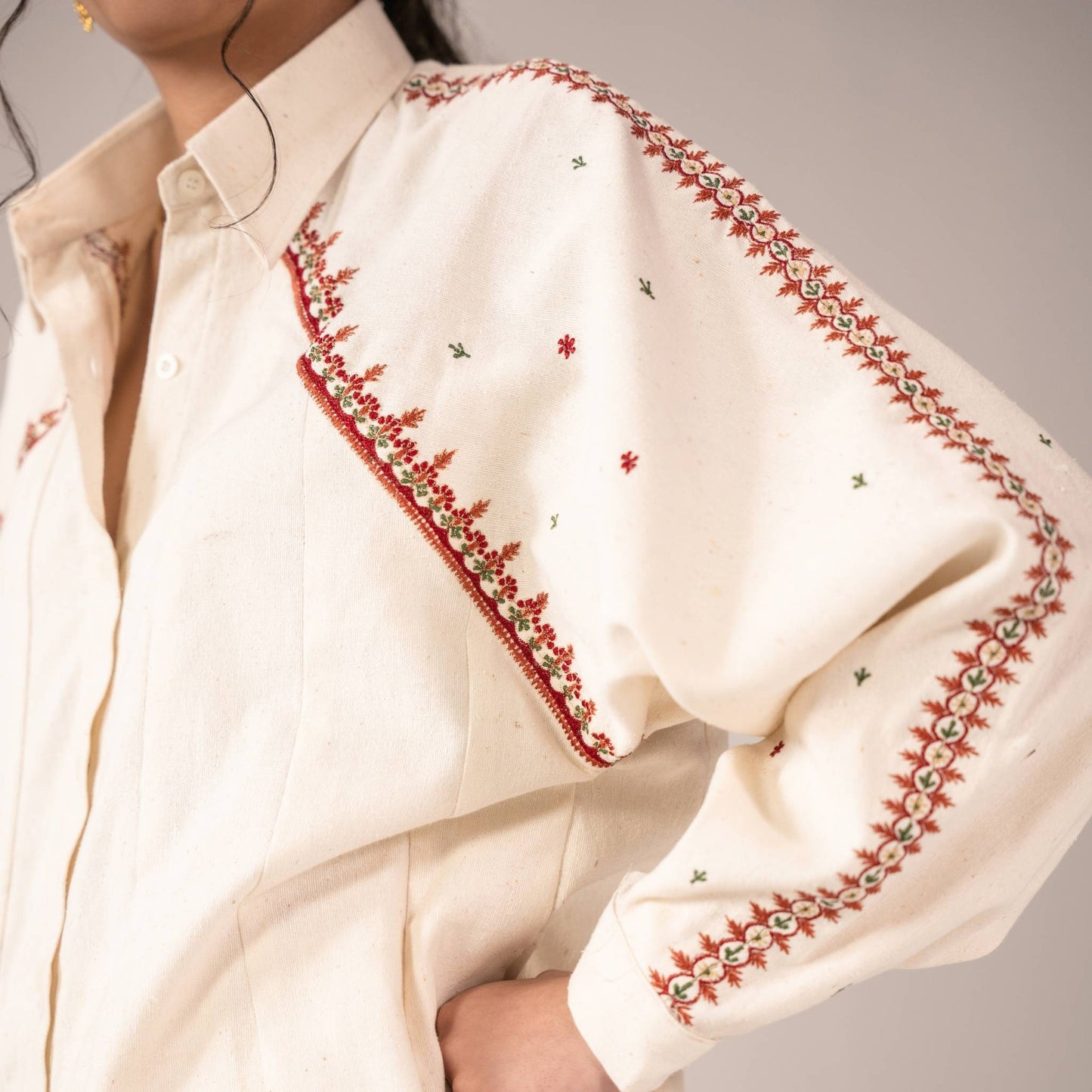 Neelum Embroidered Panel Shirt