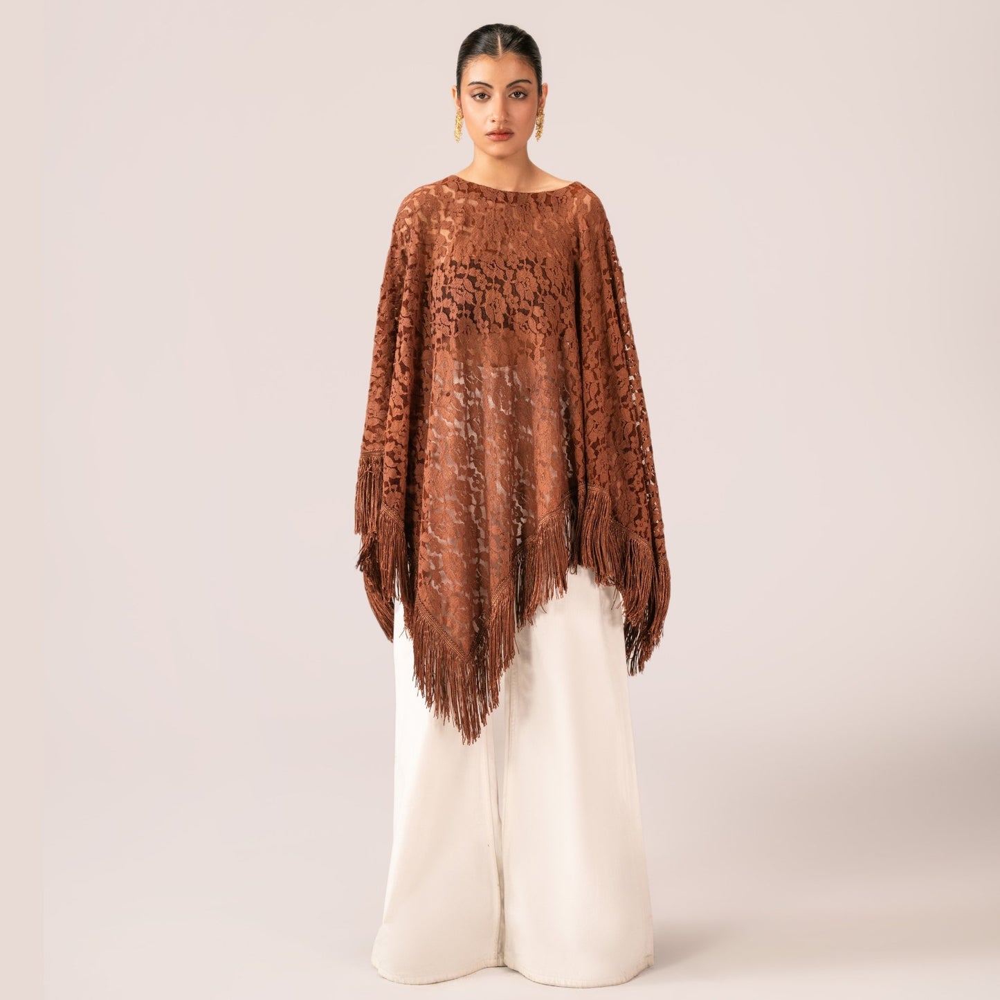 Lace Tassel Poncho