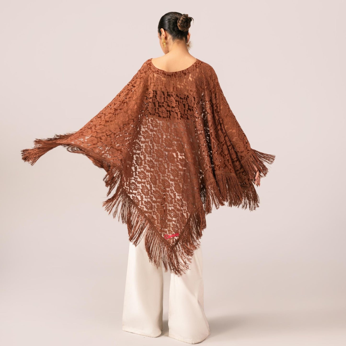 Lace Tassel Poncho