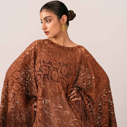 Lace Tassel Poncho
